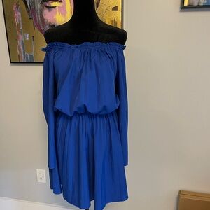 Chic Off-Shoulder Blue Jumpsuit